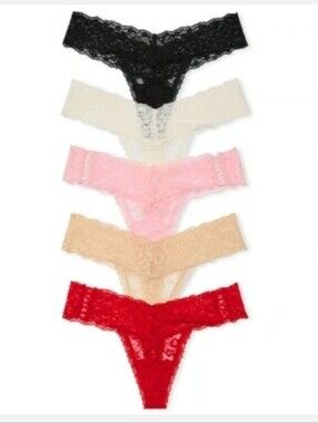 Victoria's secret very sexy the lacie 5 pack thong panties LARGE MULTI PACK